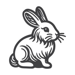 Rabbit Vector. Isolated rabbit shadow on a white background