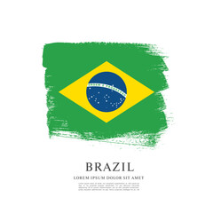 Flag of Brazil, brush stroke background