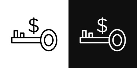 Key revenue icon set. Vector illustration