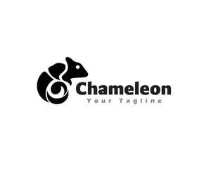 black pieces art chameleon logo icon symbol design template illustration inspiration