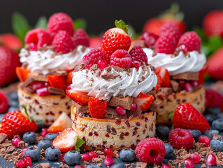 Obraz na płótnie Canvas cupcakes with berries