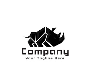 Fototapeta premium abstract piece stand rhino logo icon symbol design template illustration inspiration