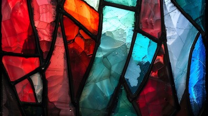 Multicolored stained glass, may be used as background