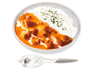 バターチキンカレー（パセリ、スプーン付き）