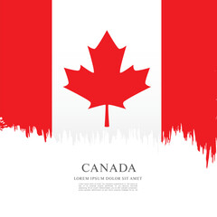 Flag of Canada, brush stroke background