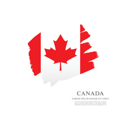 Flag of Canada, brush stroke background
