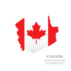 Fototapeta na wymiar Flag of Canada, brush stroke background