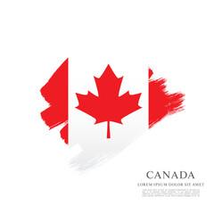 Obraz premium Flag of Canada, brush stroke background