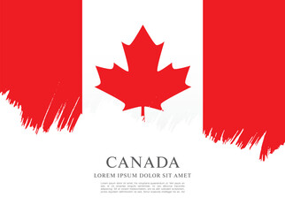 Flag of Canada, brush stroke background