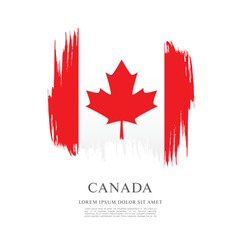 Flag of Canada, brush stroke background