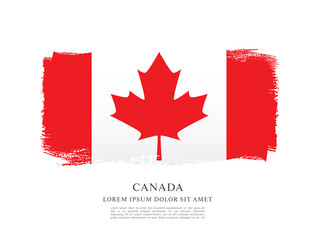 Flag of Canada, brush stroke background
