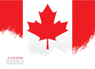 Flag of Canada, brush stroke background