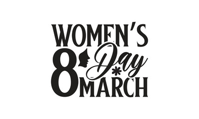 Fototapeta premium Women’s Day 8th March - on white background,Instant Digital Download. Illustration for prints on t-shirt and bags, posters 