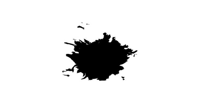 Splashes spread black ink water