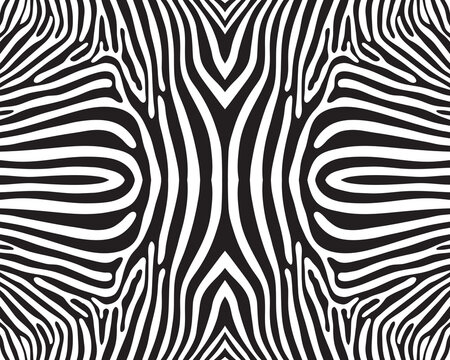 Seamless pattern of zebra skin, black color on a white background	
