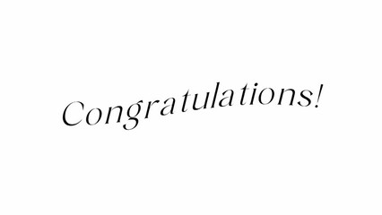 Congratulations! – Simple text animation on a white background