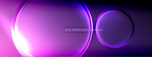 Vector abstract background - liquid transparent bubble shapes on fluid gradient with shadows and light effects