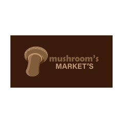 illustration of a mushroom label market