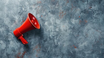 Megaphone symbolizing Refer a Friend on a gray background with copy space. Ai Generated