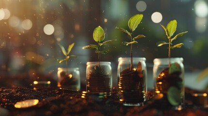 Conceptual representation of Money makes money in the investment world. Ai Generated