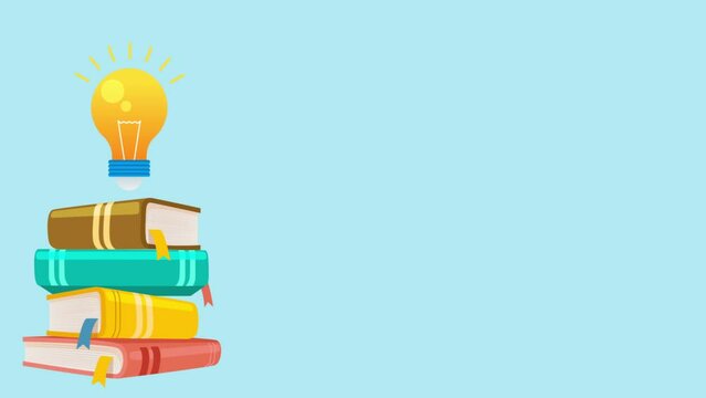 Animated idea, cientist and Inventor Day with copy space area. background blue