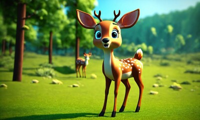 Cute deer in the forest