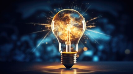 Dive into creative inspiration with a colorful liquid paint lightbulb against a dark backdrop. Ai Generated