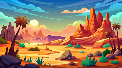 Fototapeta na wymiar Desert landscape background
