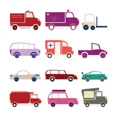 Unique Car With Cartoon Style Design Set