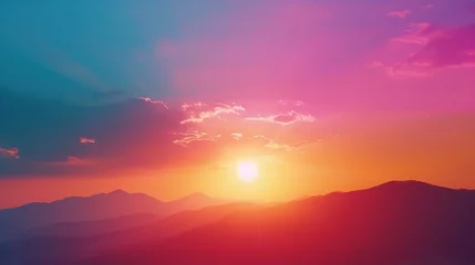 Poster Colorful Sunset Landscape Sunrise Background © zahidcreat0r