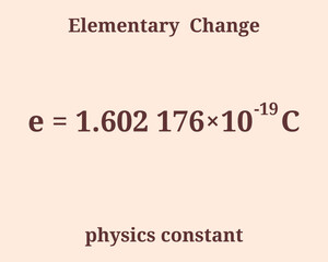 Elementary Change. Physics constant. Education. Science. Vector illustration.