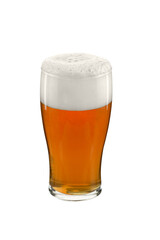 cold beer glasses on cutout background