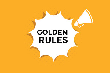 Fototapeta na wymiar Golden rules button web banner templates. Vector Illustration 