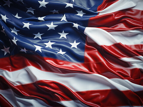 Happy labor day background with waving american national flag