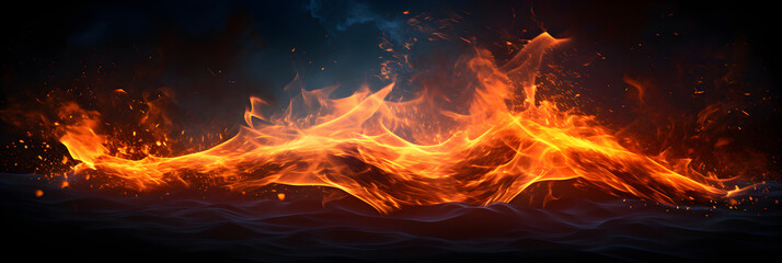 Fierce Inferno: A Mesmerizing Intensity of a Bonfire in the dead of Night