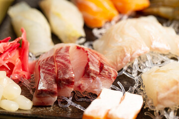Various kinds of fresh sashimi