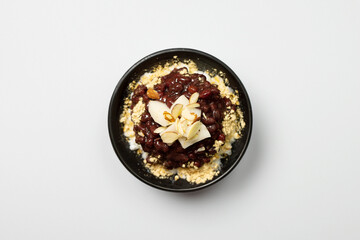 Rice cake topping on red bean bingsu