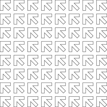 Arrows seamless vector pattern with many arrow outlne EPS 10. Black veri thin line fashion graphic design. Modern style background. Arrows in a row, parallel. Template for wallpaper, wrapping, fabric