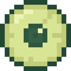 Pixel art monochrome halloween ghost eye