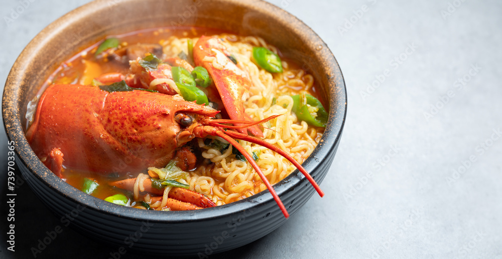 Canvas Prints spicy ramen with lobster in a bowl