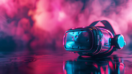 Abstract background for a virtual reality headset advertisement showcasing the immersive potential of digital worlds - obrazy, fototapety, plakaty