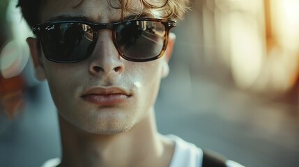Fototapeta na wymiar portrait of young man with sunglasses