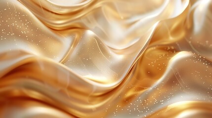An sumptuous setting with a dazzling gold satin silk texture up close and space, Generative AI. - obrazy, fototapety, plakaty