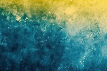 Grunge background with space for text or image. Blue and yellow colors.