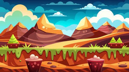 Seamless Landscape with Layers for Parallax Effect
