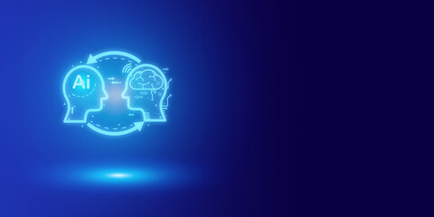 Artificial intelligence Ai self learning improving development problem solving solution tasks of future technology, ai graphics computer chip brain memory power, futuristic blue abstract background.