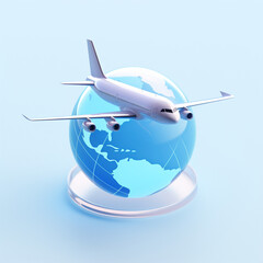 Obraz premium airplane flying around the world