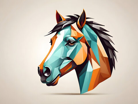 "Majestic horse head logo: A Modern Polygonal Vector Illustration"
"Fantasy horse face logo Art: Vibrant Watercolor Design on White Background"
"Mythical horse head logo Logo: Trendy Polygonal Style V