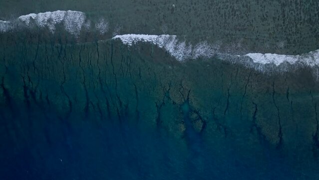 Reef patterns filmed with a drone, Reunion Island