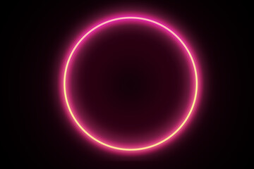 Abstract neon vibrant color circle border violet color